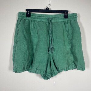 C&C California Women's Emerald Green Linen Blend Shorts XL Beach!